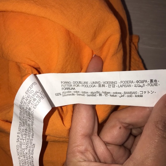 Zara orange 🍊 textured mini dress size Large L - Picture 8 of 8